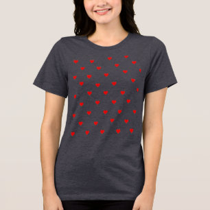 Triblenda Camiseta gráfica con estampado de corazones rojos