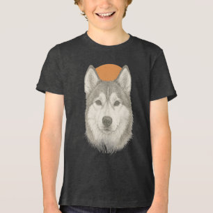 Triblenda Camiseta gráfica con retrato de husky
