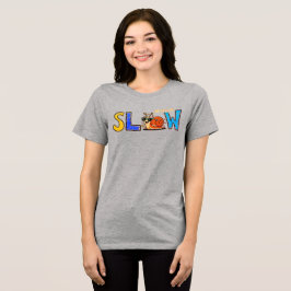 Triblenda Camiseta gráfica de caracol lento lindo