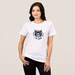 Triblenda Camiseta gráfica de Cat Mom para mujeres
