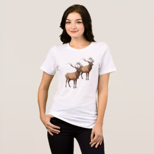 Triblenda Camiseta Gráfica de Ciervo Elegante