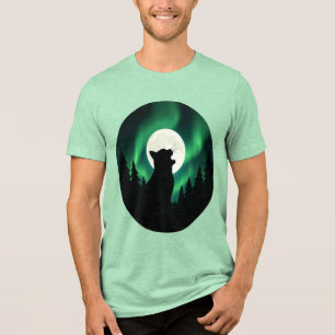 Triblenda Camiseta gráfica de círculo con silueta de luna ve