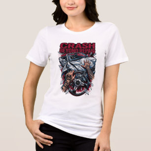 Triblenda Camiseta Gráfica de Coche Cibernético Destrozado M