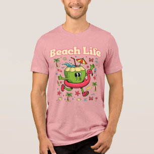 Triblenda Camiseta gráfica de coco Unisex Beach Life