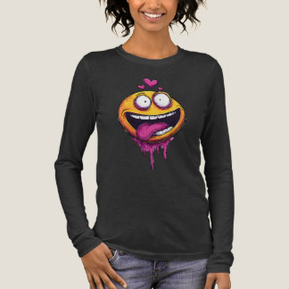 Triblenda Camiseta gráfica de emoji de amor loco divertido –