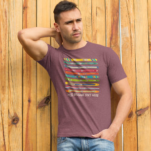 Triblenda Camiseta Gráfica de Esquís Antiguos Coloridos con 