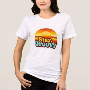 Triblenda Camiseta gráfica de estilo vintage retro hippie