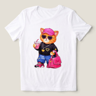 Triblenda Camiseta gráfica de gato lindo de moda para mujere