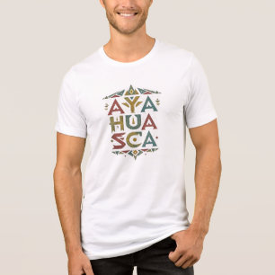 Triblenda Camiseta Gráfica de Geometría Tribal Ayahuasca