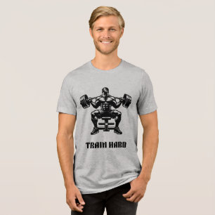 Triblenda Camiseta gráfica de gimnasio para culturista de cu
