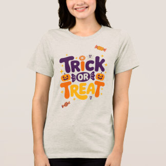 Triblenda Camiseta gráfica de Halloween Retro Trick or Treat