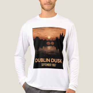 Triblenda Camiseta gráfica de hombre Dublin Dusk Irlanda Tee