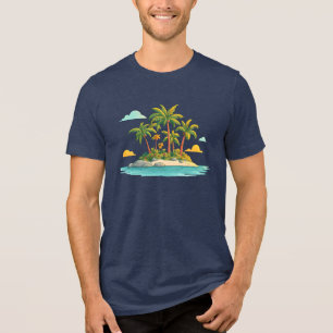 Triblenda Camiseta gráfica de la isla de las palmeras tropic