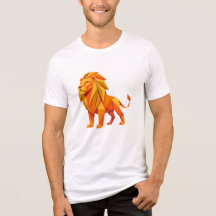 Camiseta gráfica de león geométrico de origami mod