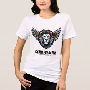 Triblenda Camiseta gráfica de león mecánico alado Cyber Pred