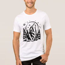 Camiseta gráfica de lobo aullador