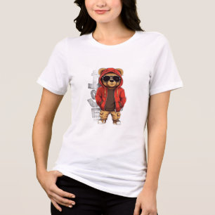 Triblenda Camiseta gráfica de mujer ADOM "Cool Bear"