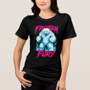 Triblenda Camiseta gráfica de mujer de oso polar Frozen Fury