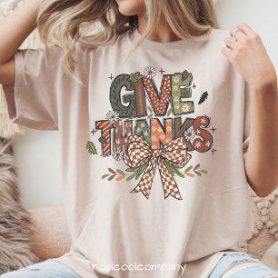 Triblenda Camiseta gráfica de patchwork boho de agradecimien