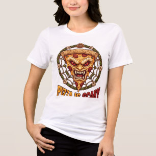 Triblenda Camiseta gráfica de Pizza Is Scary Summer Horror P