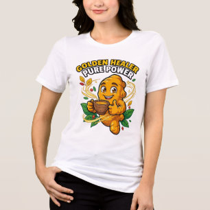 Triblenda Camiseta gráfica de raíz de cúrcuma de poder puro