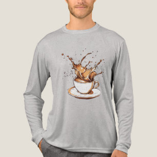 Triblenda Camiseta gráfica de salpicadura de café – Café art
