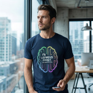 Triblenda Camiseta Gráfica de Tecnología de Aprendizaje Rápi