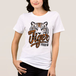 Triblenda Camiseta gráfica de tigre blanco de orgullo de tig