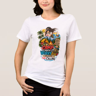 Triblenda Camiseta gráfica de vacaciones de camping