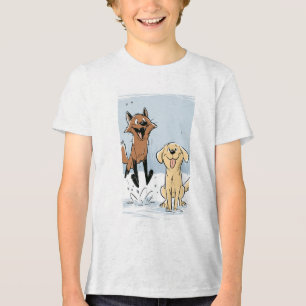 Triblenda Camiseta gráfica de zorro de dibujos animados salt
