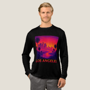 Triblenda Camiseta gráfica del atardecer del skyline de Los