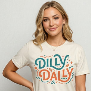 Triblenda Camiseta Gráfica Dilly Dally Camiseta Retro Prep