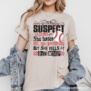 Triblenda Camiseta Gráfica Divertida de Béisbol - Sospechoso