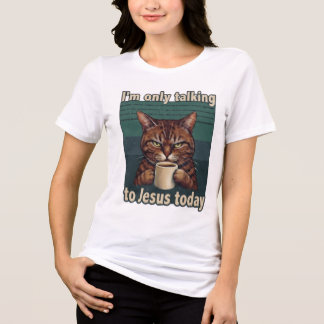Triblenda Camiseta gráfica divertida de gato cristiano con c