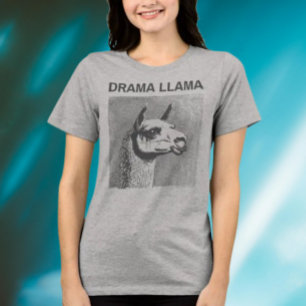 Triblenda Camiseta gráfica divertida de Llama dramática