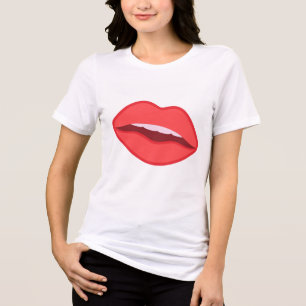 Triblenda Camiseta gráfica estética de labios rojos de moda