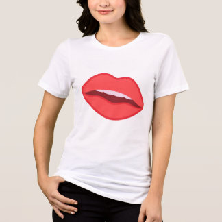 Triblenda Camiseta gráfica estética de labios rojos de moda