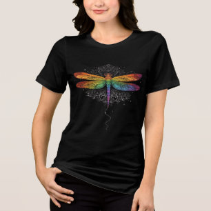 Triblenda Camiseta Gráfica Estética de Libélula Colorida