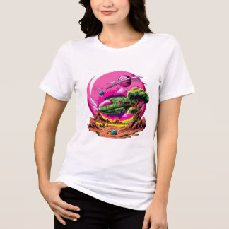 Triblenda 🚀 Camiseta Gráfica Femenina Aventura Cósmica
