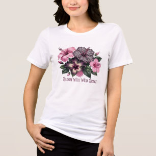 Triblenda Camiseta gráfica floral de Hibisco 
