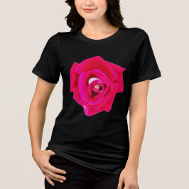 Triblenda Camiseta gráfica floral de rosa rosa caliente vibr
