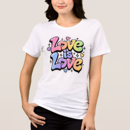 Triblenda Camiseta Gráfica Lluvia de Colores Y2K Amor es Amo