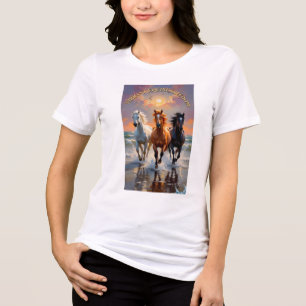 Triblenda Camiseta gráfica para mujeres ADOM "Caballos galop
