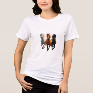 Triblenda Camiseta gráfica para mujeres ADOM "Caballos Galop