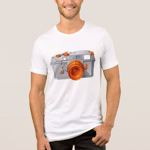 Triblenda Camiseta Gráfica Retro de Cámara Geométrica de Ori