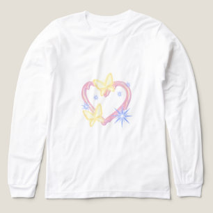 Triblenda Camiseta gráfica soñadora de mariposa y corazón