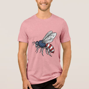 Triblenda Camiseta Gráfica Vectorial de Abeja Patriótica Vin