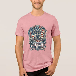 Triblenda Camiseta gráfica vectorial de pastor alemán patrió