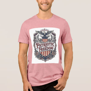 Triblenda Camiseta gráfica vectorial vintage floral patrióti