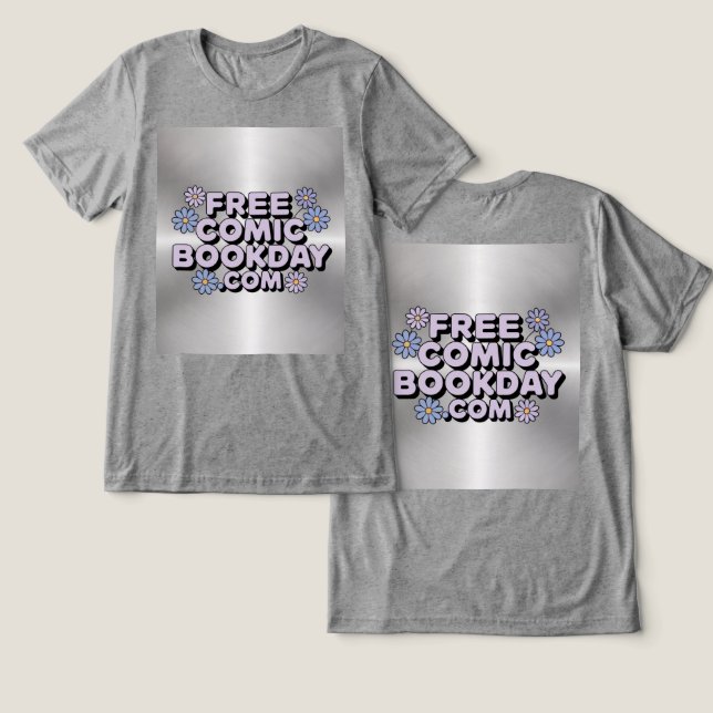 Triblenda Camiseta gris del Día del Libro de historietas gra (Diseño Anverso y Reverso)